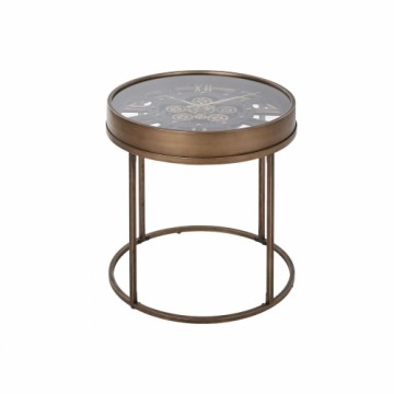 Вспомогательный столик Home ESPRIT Чёрный Позолоченный Металл Стеклянный 48 x 48 x 51 cm