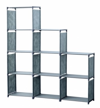Herzberg Home & Living Herzberg 9-Layer Staircase Shelf Book Cabinet Storage Rack - 125x125cm Gray