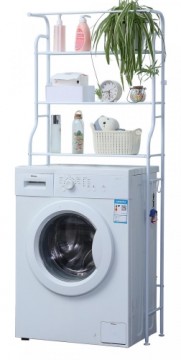 Herzberg Home & Living Herzberg HG-03299: 3-Tier Washing Machine and Bathroom Storage Shelf with Towel Hanger White