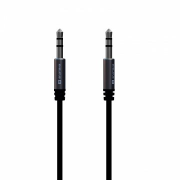Evelatus EAX01 Izturīgs Pīta vada 1m Aux Jack kabelis 3.5mm spraudnis uz 3.5mm spraudnis 2-line Melns