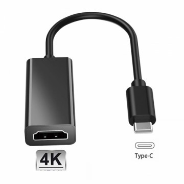 iLike HD7 USB-C Spraudnis uz HDMI 4K ligzda Audio un Video Kabeļa adapteris 10cm - Konvertētājs Melns (OEM)