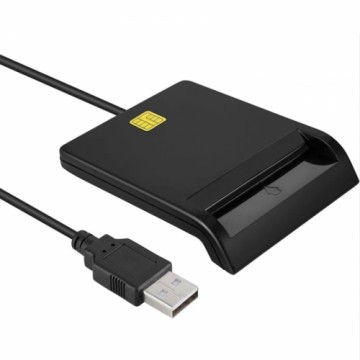 CP ID2 USB 2.0 ID kartes lasītājs 80cm vads 420 Kb/s (6.5x6cm) Melns