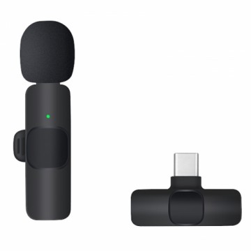CP K8 Mini USB-C Bezvadu Telefona klipša dzidras skaņas mikrofons ar trokšnu izolāciju (5.7x1.5cm) Melns