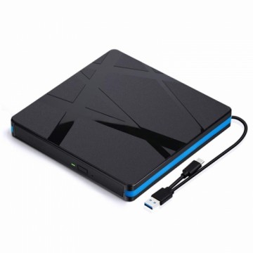 CP WU3 Plāns Ārējais USB 3.0 CD / DVD Rom Disku Rakstītājs / Lasītājs ar USB Vada barošanu Melns