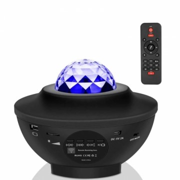 Elight S1 Zvaigžņu debesu galaktikas projektors ar Bluetooth skaļruni USB / Micro SD Play Pulti Melns