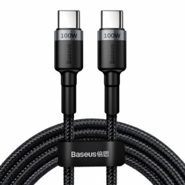 Baseus CATKLF-ALG1 PD 2.0 100W Нейлоновый кабель даных и заряда  USB-C на USB-C 2M Черный-Серый