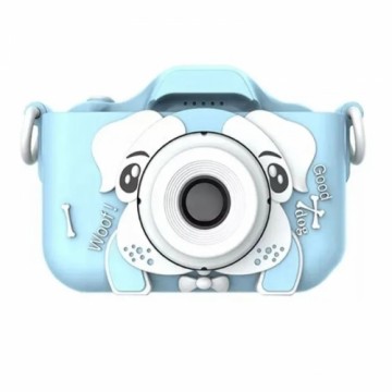 CP X5 Детская Цифровая Фото и Видео камера с Резиновым чехлом MicroSD катрой  2'' LCD цветным экраном Голубая собачка