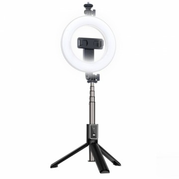 CP X2 LED 16cm Uzlādējama Selfie Lampa ar BT Pulti & Rokturi + Grīdas statīvu 20-90cm + Telefona