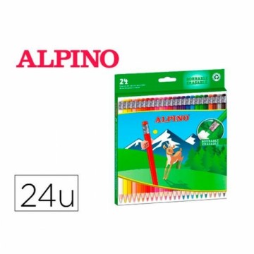 Krāsainie zīmuļi Alpino AL013658 Daudzkrāsains Dzēšams 24 Daudzums (24 Daudzums)
