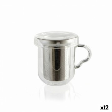 Чашка с заварочным фильтром Quid Serenia Прозрачный Cтекло Нержавеющая сталь 350 ml (12 штук)