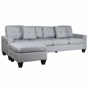 Dīvāns ‘Chaise Longue’ DKD Home Decor Gaiši pelēks polipropilēns Moderns 244 x 146 x 81 cm