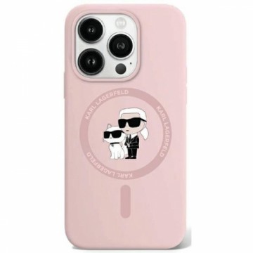 Karl Lagerfeld KLHMP15XSCMKCRHP iPhone 15 Pro Max 6.7" różowy|pink hardcase Silicone Karl & Choupette Ring MagSafe