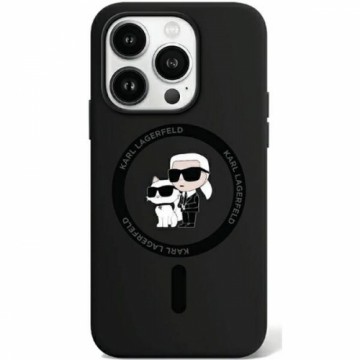 Karl Lagerfeld KLHMP15XSCMKCRHK iPhone 15 Pro Max 6.7" czarny|black hardcase Silicone Karl & Choupette Ring MagSafe