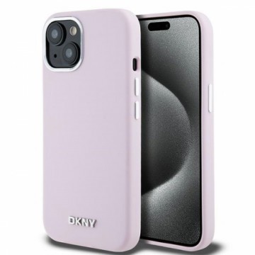 DKNY DKHMP15SSMCHLP iPhone 15 | 14 | 13 6.1" różowy|pink hardcase Liquid Silicone Small Metal Logo MagSafe