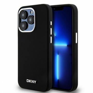 DKNY DKHMP15LSMCHLK iPhone 15 Pro 6.1" czarny|black hardcase Liquid Silicone Small Metal Logo MagSafe