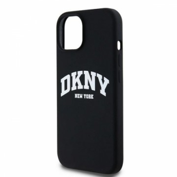DKNY DKHMP12MSNYACH iPhone 12|12 Pro 6.1" czarny|black hardcase Liquid Silicone White Printed Logo MagSafe