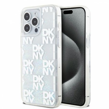 DKNY DKHCP15XLCPEPT iPhone 15 Pro Max 6.7" biały|white hardcase Liquid Glitter Multilogo