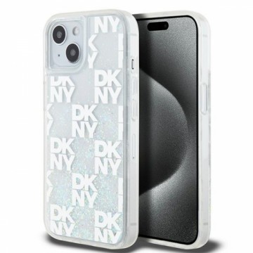 DKNY DKHCP15SLCPEPT iPhone 15 | 14 | 13 6.1" biały|white hardcase Liquid Glitter Multilogo