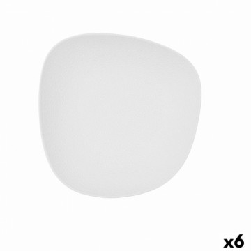 Dziļais šķīvis Bidasoa Fosil Balts Keramika Kvadrāta 21,9 x 21,7 x 4,8 cm (6 gb.)