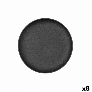 Плоская тарелка Bidasoa Fosil Чёрный Керамика 21,3 x 21,2 x 2,2 cm (8 штук)