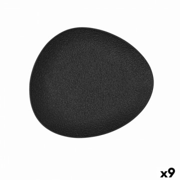 Плоская тарелка Bidasoa Fosil Чёрный Керамика Овальный 22,8 x 20,1 x 2,2 cm (9 штук)