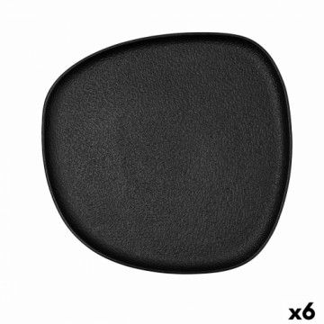 Плоская тарелка Bidasoa Fosil Чёрный Керамика Квадратный 26,3 x 25,5 x 2,4 cm (6 штук)