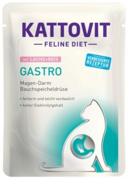 KATTOVIT Feline Diet Gastro Salmon with rice - wet cat food - 85g