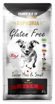 BIOFEED Euphoria Gluten Free Junior mini & small Beef - dry dog food - 2kg