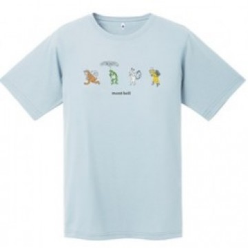 Mont-bell Krekls WICKRON T-Shirt W SCROLS OF CAMPING ANIMALS S Light Blue