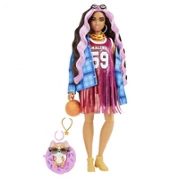 Mattel Doll Barbie Extra Sports dress | Black and pink hair