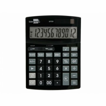 Kalkulators Liderpapel XF30 Melns Plastmasa