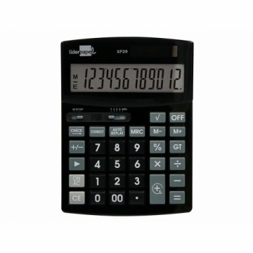 Kalkulators Liderpapel XF29 Melns Plastmasa