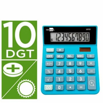 Kalkulators Liderpapel XF21 Zils Plastmasa