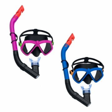 Детские очки для ныряния с трубкой Bestway Синий Фуксия Разноцветный (3 штук)