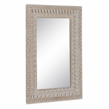 Bigbuy Home Sienas spogulis Balts Dabisks Stikls Mango koks Koks MDF Vertikāli 71,1 x 5,1 x 101,6 cm