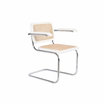 Grīdas krēsls DKD Home Decor Balts Sudrabains Dabisks 65,5 x 62 x 79 cm