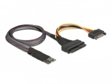 DeLOCK 62984 cable gender changer 67-pin M.2 Key M U.2 SFF-8639|SATA 15-pin Black 4043619629848