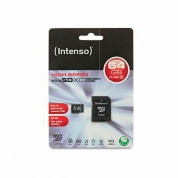 Mikro SD Atmiņas karte ar Adapteri INTENSO 64GB MicroSDHC 64 GB 64 GB