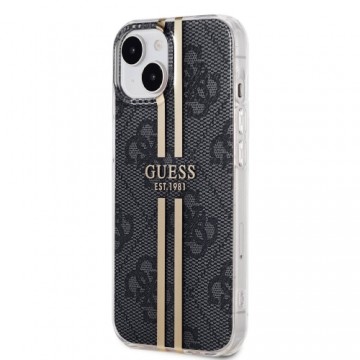 Guess IML 4G Gold Stripe Case for iPhone 15 Black