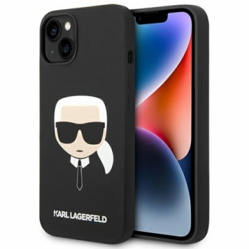 Karl Lagerfeld MagSafe Compatible Case Liquid Silicone Karl Head for iPhone 14 Plus Black