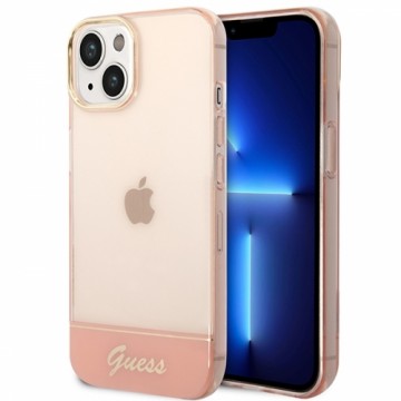Guess PC|TPU Camera Outline Translucent Case for iPhone 14 Plus Pink