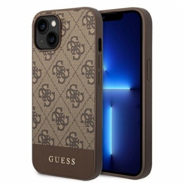 Guess 4G Stripe Case for iPhone 14 Plus Brown