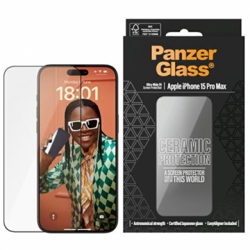 PanzerGlass Ceramic Protection iPhone 15 Pro Max 6.7" Ultra-Wide-Fit Screen Protection Easy Aligner Included 2840
