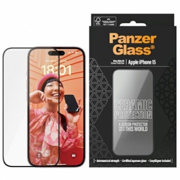 PanzerGlass Ceramic Protection iPhone 15 6.1" Ultra-Wide-Fit Screen Protection Easy Aligner Included 2837