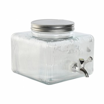 Ūdens Padeve Home ESPRIT Caurspīdīgs Metāls Silikona Stikls ABS 3,5 L 19 x 25 x 16 cm