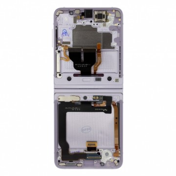 LCD display + Touch Unit + Front Cover Samsung F711B Galaxy Z Flip 3 5G Lavender No Camera (Service Pack)