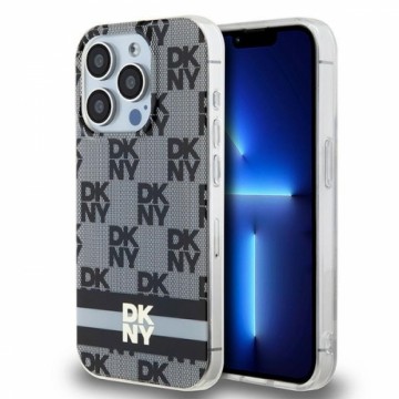 DKNY DKHMP15LHCPTSK iPhone 15 Pro 6.1" czarny|black hardcase IML Checkered Mono Pattern & Printed Stripes MagSafe