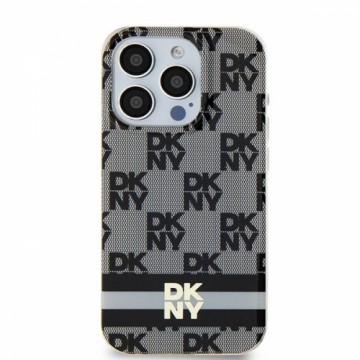 DKNY DKHMP14SHCPTSK iPhone 14 | 15 | 13 6.1" czarny|black hardcase IML Checkered Mono Pattern & Printed Stripes MagSafe