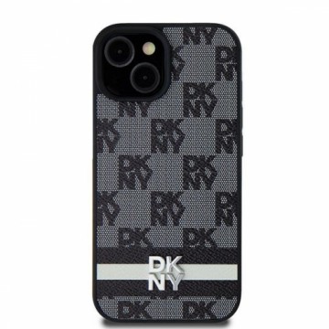 DKNY DKHCS24MPCPTSSK S24+ S926 czarny|black hardcase Leather Checkered Mono Pattern & Printed Stripes