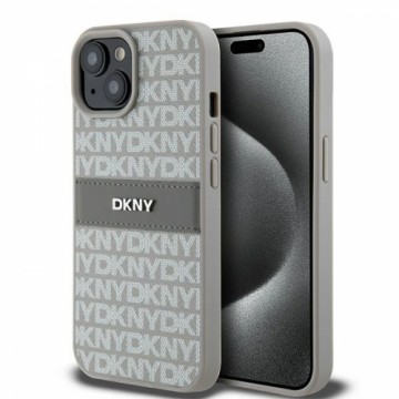 DKNY DKHCP15MPRTHSLE iPhone 15 Plus | 14 Plus 6.7" beżowy|beige hardcase Leather Mono Stripe & Metal Logo